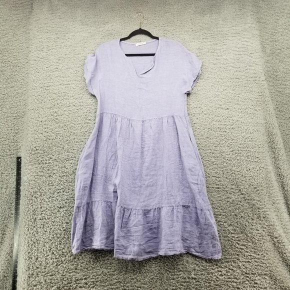 Francesca Bettini Dresses & Skirts - Francesca Bettini Purple Linen Dress Women's L